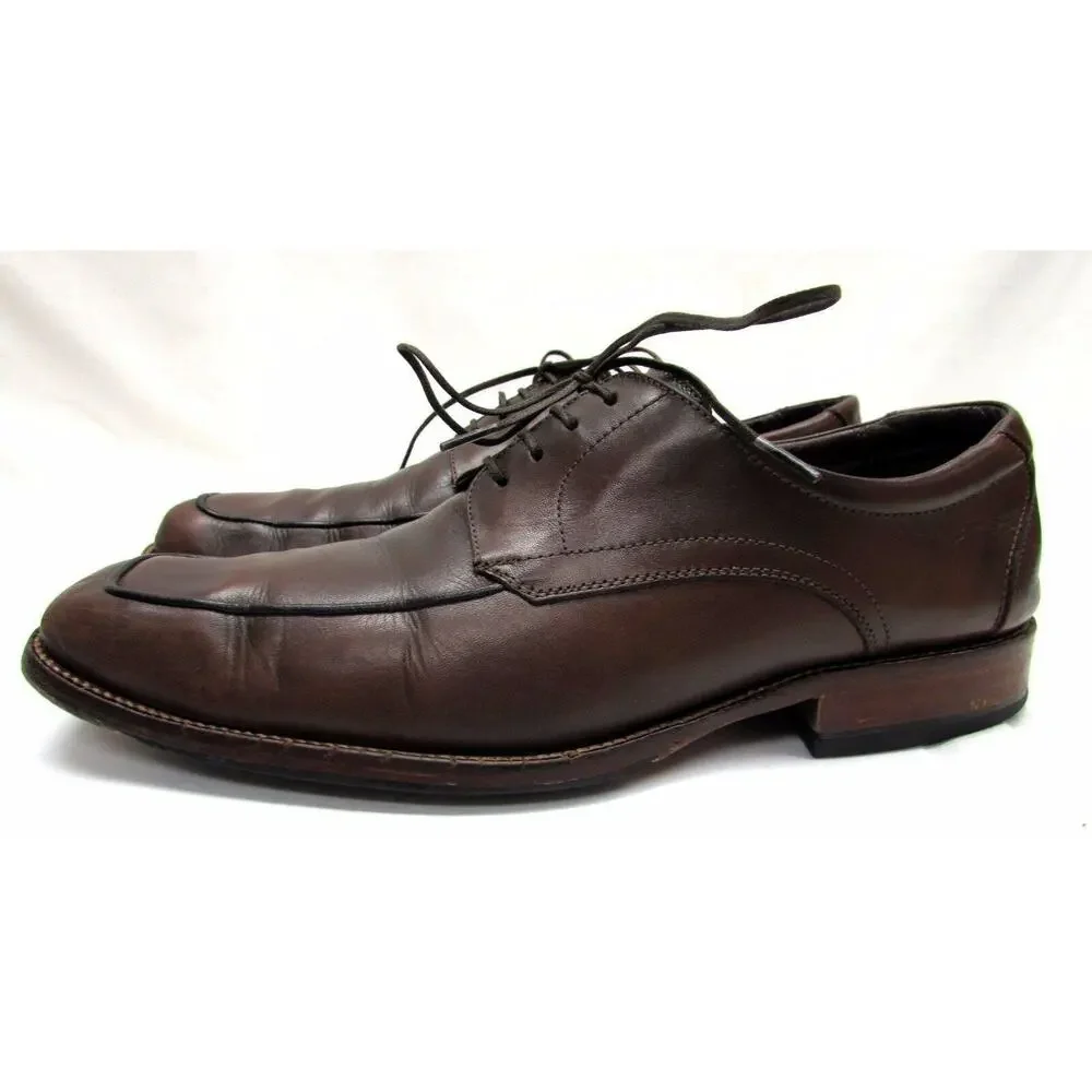 Johnston & Murphy men's size 11.5 M brown leather oxford lace up dress shoes